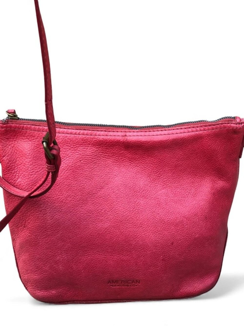 AMERICAN LEATHER COMPANY Crossbody Purse Women's Red Zipper Bag